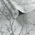 Miniatyrbillede 3 af 4: Boutique - Non-woven tapet - Water Silk Sprig - Sølv - 10mx52cm