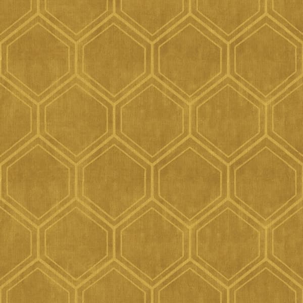 Superfresco Easy - Non-woven tapet - Hexagon - Okra - 10mx52cm