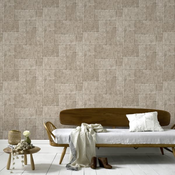 Superfresco Easy - Non-woven tapet - Kakel - Sand - 10mx53cm