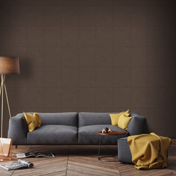 Superfresco Easy - Non-woven tapet - Læderblokke - Brun - 10mx52cm