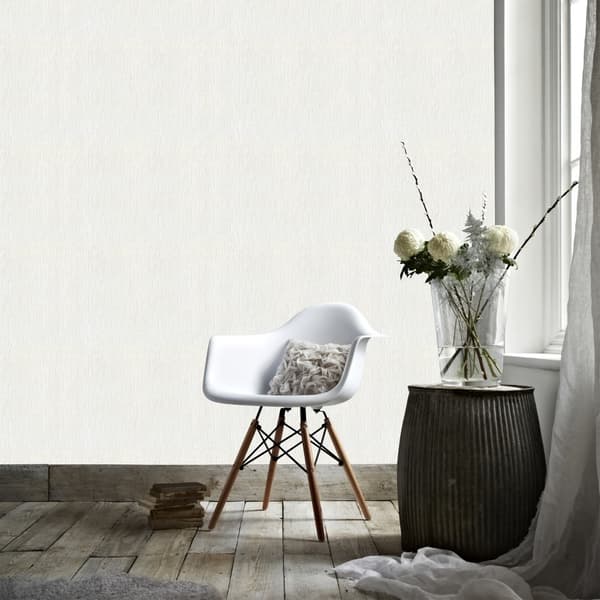 Superfresco Easy - Non-woven tapet kan males - Granol Lodret - Hvid - 10mx53cm