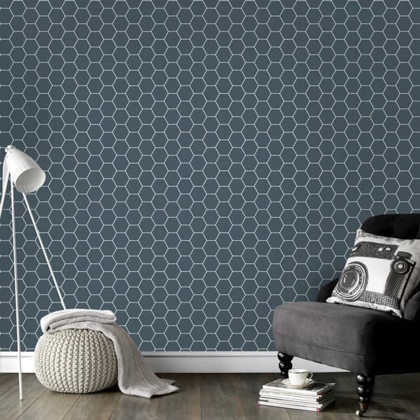 Superfresco Easy - Non-woven tapet - Honeycomb - Blå - 10mx52cm