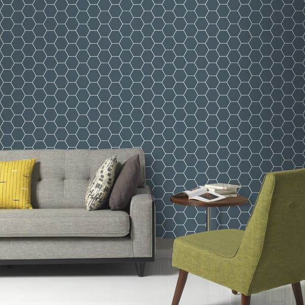 Superfresco Easy - Non-woven tapet - Honeycomb - Blå - 10mx52cm