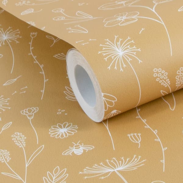 Little Dutch - Non-woven Tapet - Wild Flowers Ochre - Orange - 10mx53cm