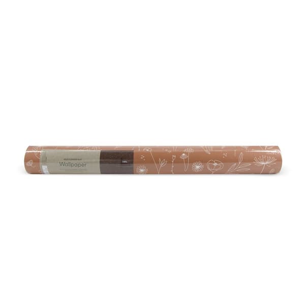 Little Dutch - Non-woven tapet - Wild Flowers Rust - Orange - 10mx53cm