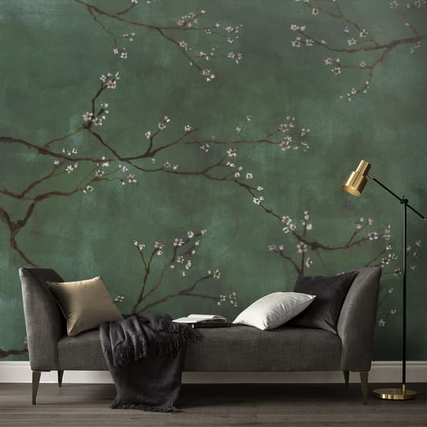 Art for the Home - Fototapeter - Kinesisk blomst - Grøn - 280x300cm