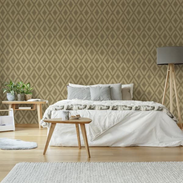 WOW - Non-woven tapet - Ikat - Camel - 10mx52cm