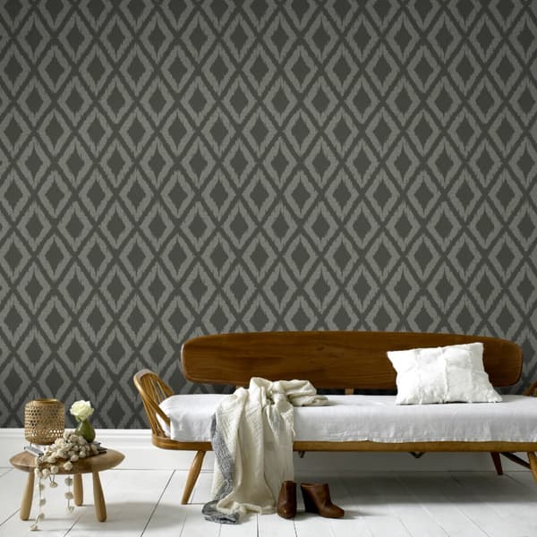 WOW - Non-woven tapet - Ikat - Grå - 10mx52cm