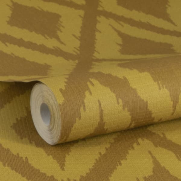 WOW - Non-woven tapet - Ikat - Okra - 10mx52cm