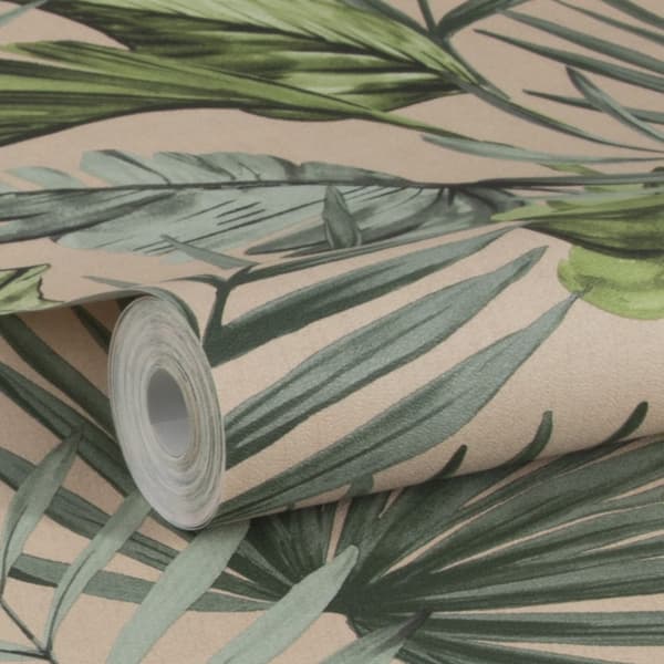 WOW - Non-woven tapet - Flow - Grön/Peach - 10mx52cm