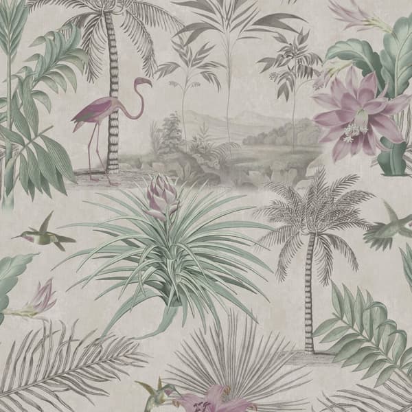 WOW - Non-woven tapet - Paradise - Grå/Rosa - 10mx52cm