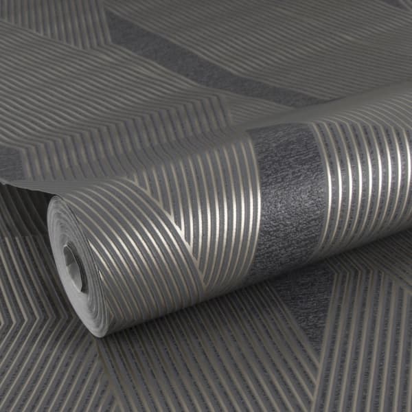 WOW - Non-woven tapet - Elegant Lines - Antracit - 10mx52cm