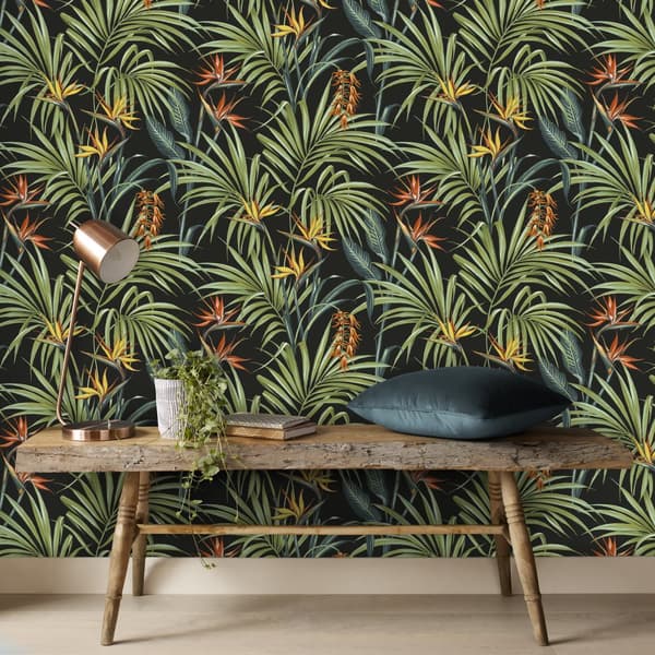 Superfresco Easy - Non-woven tapet - Strelitzia Leaves - Flerfärgad - 10mx52cm