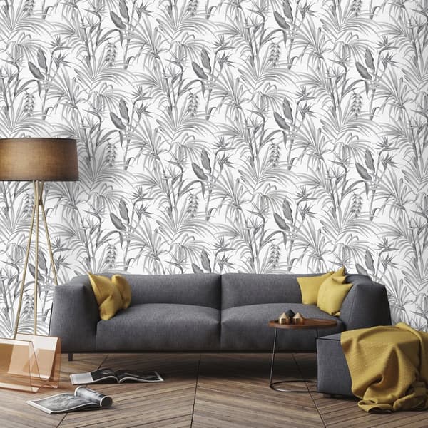 Superfresco Easy - Non-woven tapet - Strelitzia Leaves - Grå - 10mx52cm