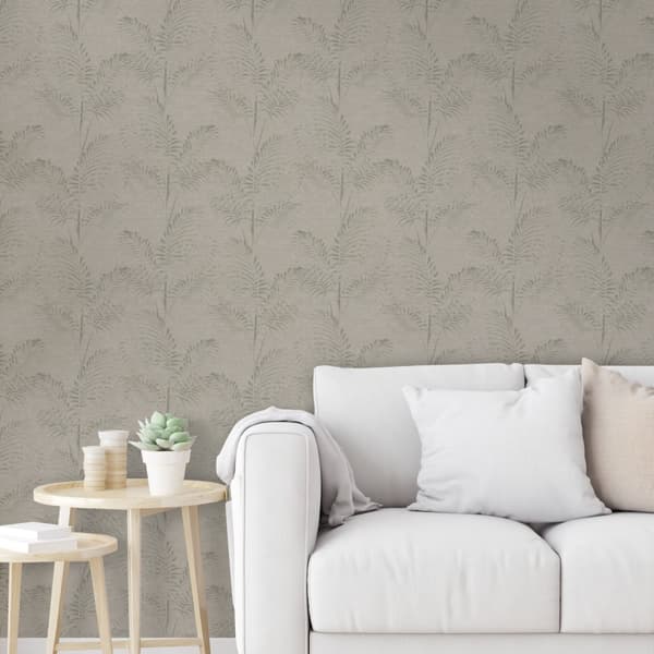 Superfresco Easy - Non-woven Tapet - Palmblad Ljusgrön - 10m x 52cm