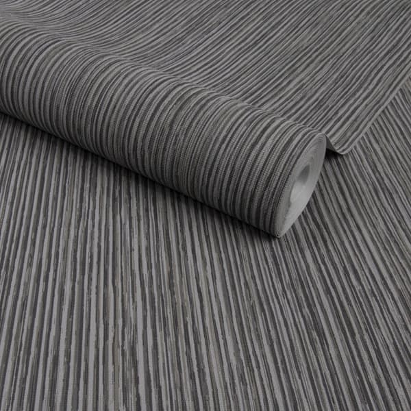 Superfresco Easy - Non-woven Tapet - Perfekt Symmetri Stripes Dark Grey - 10m x 52cm