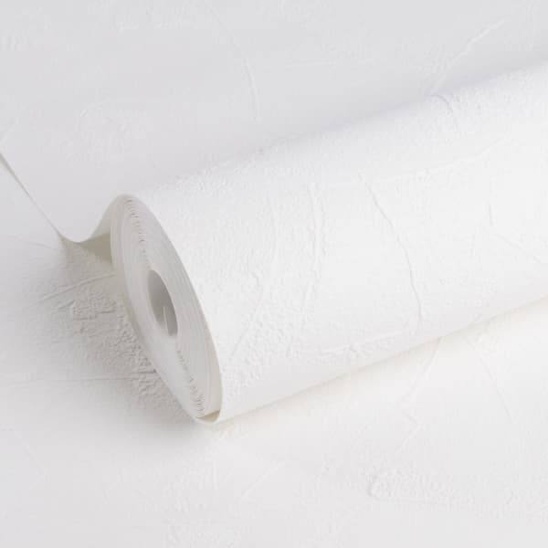WOW - Non-woven tapet kan males - Gips - Hvid - 10mx52cm