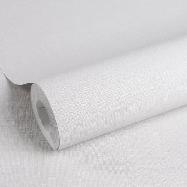 Superfresco Easy - Non-woven tapet - Linen slätt - Vit Grå - 10mx52cm
