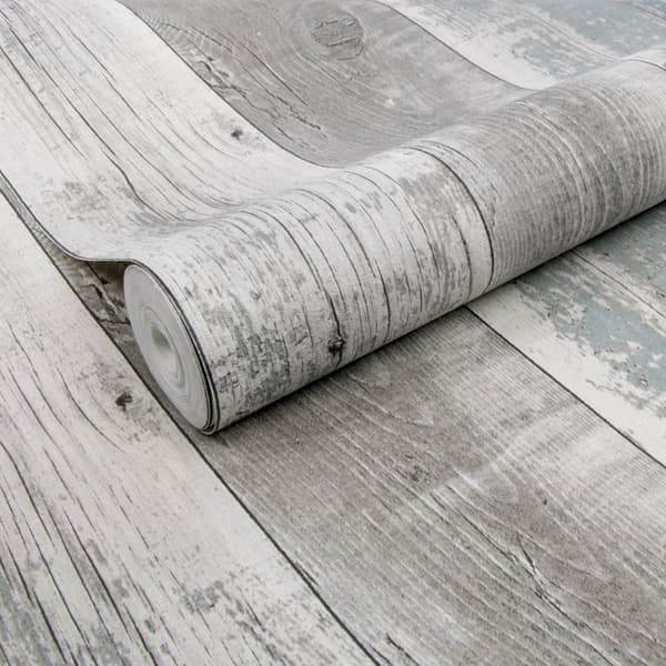 WOW - Non-woven Tapet - Trä - Blå/Brun - 10mx52cm