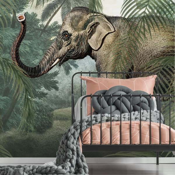 Art for the Home - Fototapet - Elefant - Grøn/Brun - 280x200cm