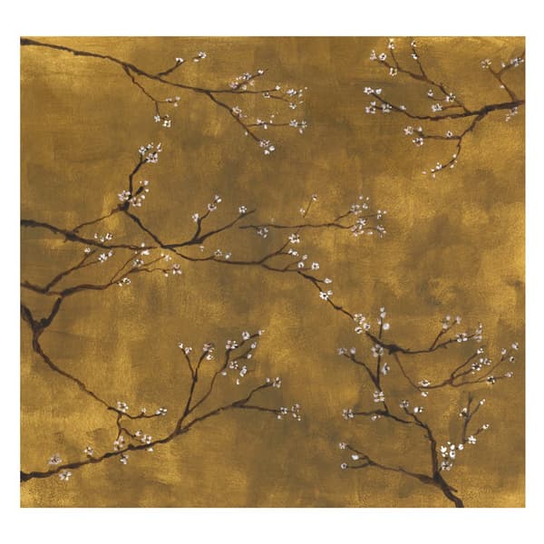 Art for the Home - Fototapet - Kinesiska blommor - Gul - 300 x 280 cm