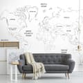 Miniatyrbild 3 av 6: Art for the Home - Fototapet - Världskarta - Vit/Svart - 280x400cm