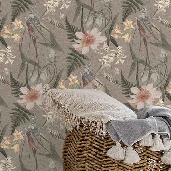 Superfresco Easy - Non-woven tapet - Paradise Garden - Taupe - 10mx52 cm