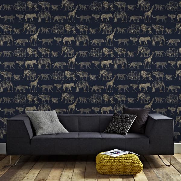Superfresco Easy - Non-woven tapet - Safari - Mörkblå - 10mx52 cm