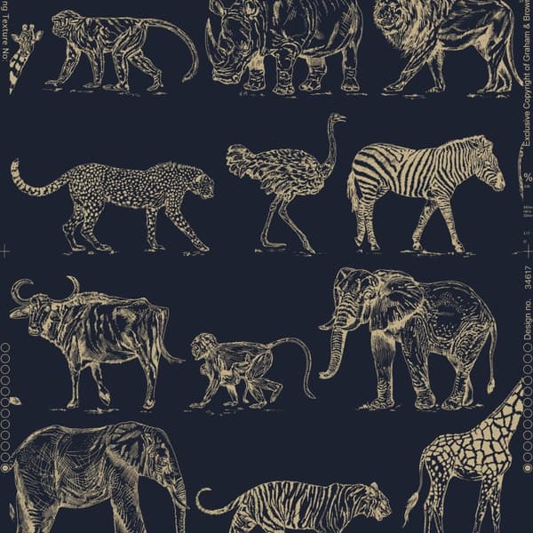 Superfresco Easy - Non-woven tapet - Safari - Mörkblå - 10mx52 cm