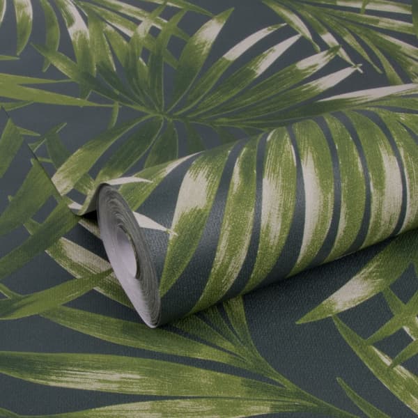 WOW - Non-woven tapet - Elegant Leaves - Grøn/Blå - 10mx52 cm