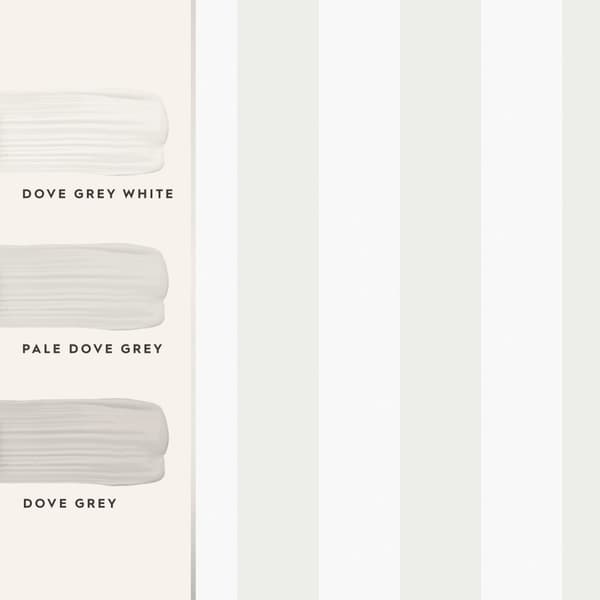Laura Ashley - Non-woven tapet - Lille Pearlescent Stripe White - 10mx52cm