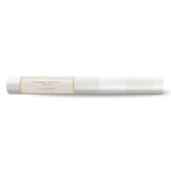 Laura Ashley - Non-woven tapet - Lille Pearlescent Stripe White - 10mx52cm