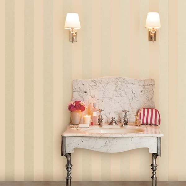 Laura Ashley - Non-woven Tapet - Lille Pearlescent Stripe Linen - 10mx52cm