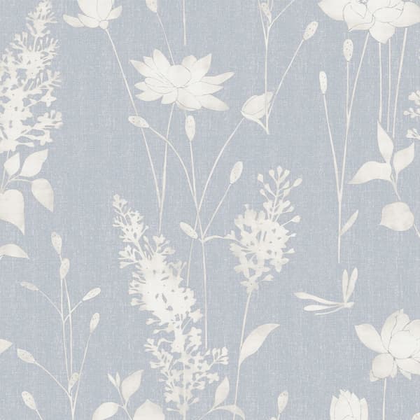 Laura Ashley - Non-woven tapet - Dragonfly Garden Chalk Blue - 10mx52cm