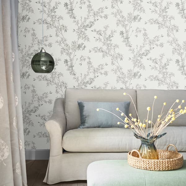 Laura Ashley - Non-woven tapet - Forstyhia Steel - 10mx52cm