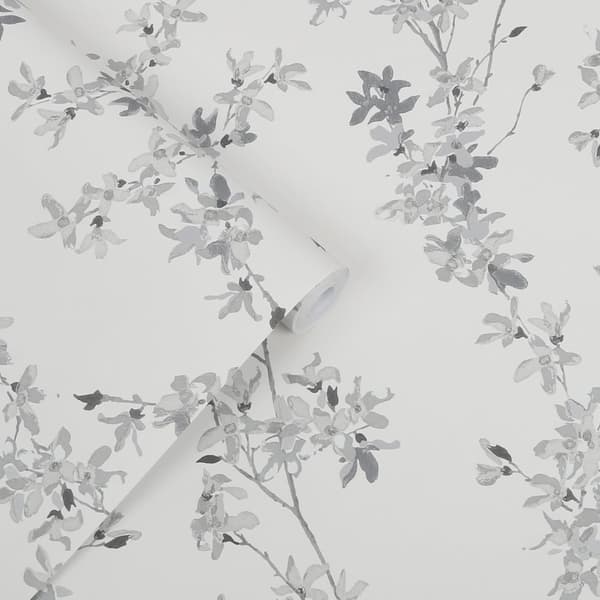 Laura Ashley - Non-woven tapet - Forstyhia Steel - 10mx52cm