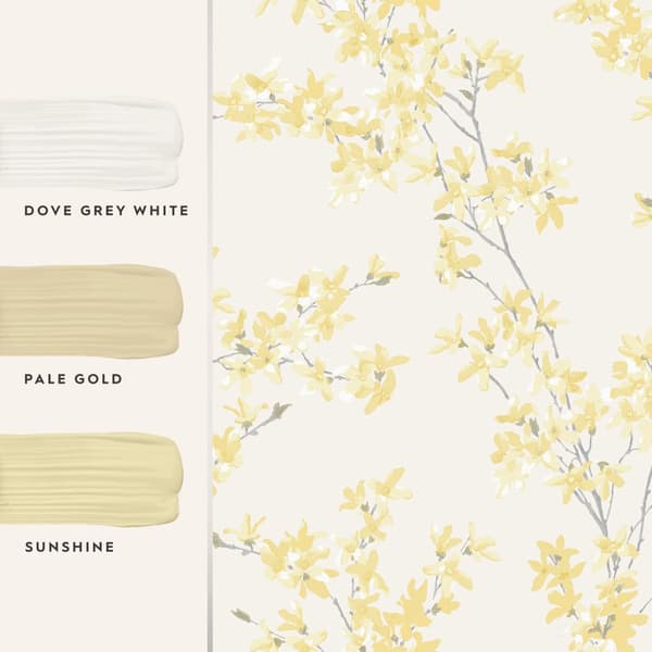 Laura Ashley - Non-woven tapet - Forstyhia Sunshine - 10mx52cm