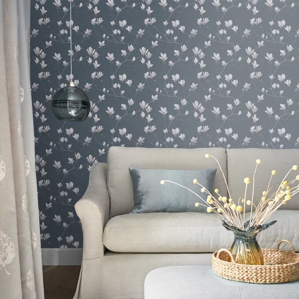 Laura Ashley - Non-woven tapet - Magnolia Grove Dusky Seaspray - 10mx52cm