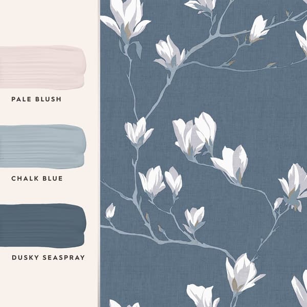 Laura Ashley - Non-woven tapet - Magnolia Grove Dusky Seaspray - 10mx52cm