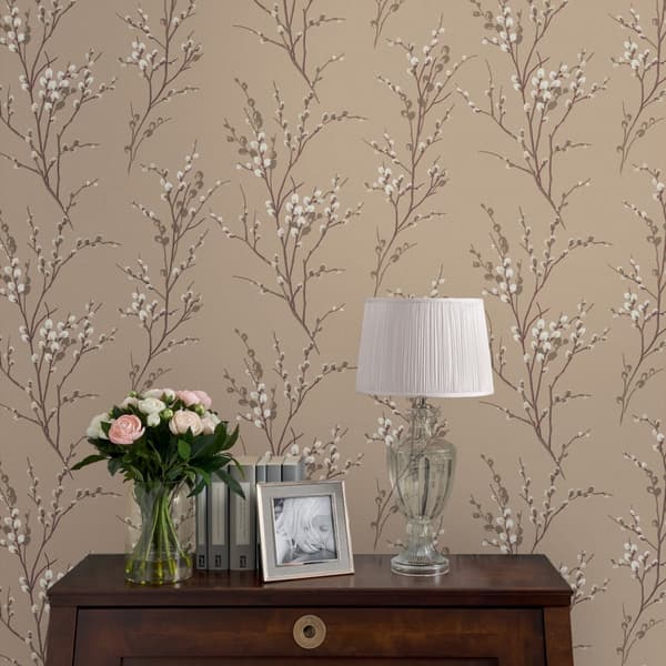 Laura Ashley - Non-woven tapet - Pussy Willow Natural - 10mx52cm