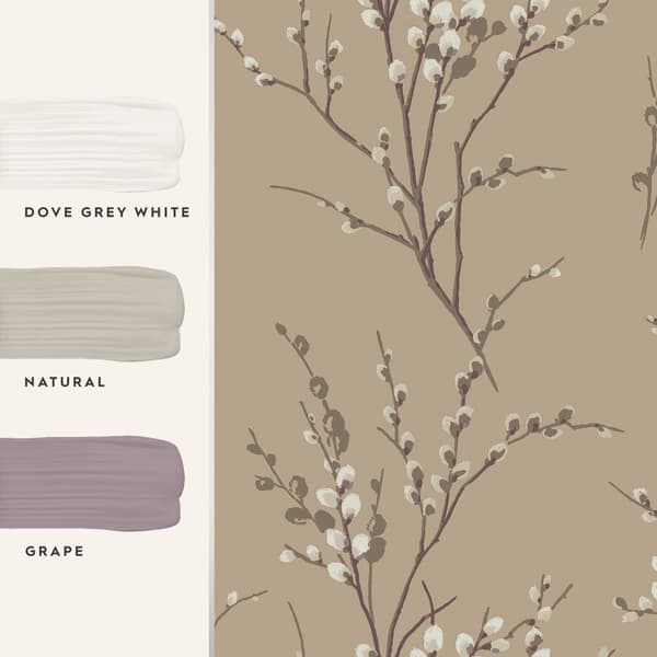 Laura Ashley - Non-woven tapet - Pussy Willow Natural - 10mx52cm