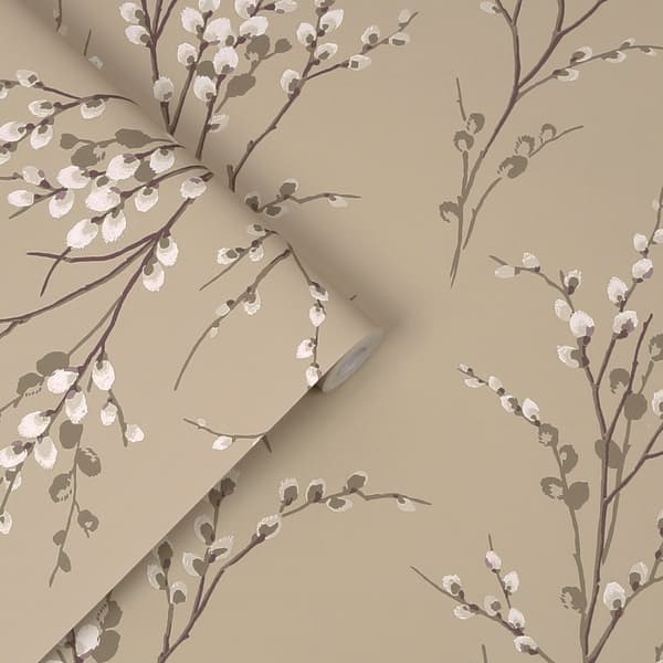 Laura Ashley - Non-woven tapet - Pussy Willow Natural - 10mx52cm