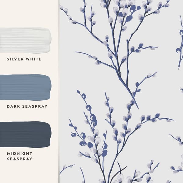 Laura Ashley - Non woven tapet - Pussy Willow Midnight - 10mx52cm