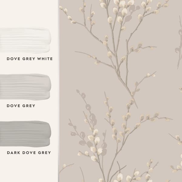 Laura Ashley - Non woven tapet - Pussy Willow Dove Grey - 10mx52cm