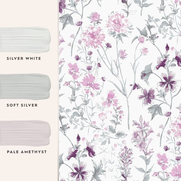 Laura Ashley - Non-woven tapet - Wild Meadow Pale Iris - 10mx52cm