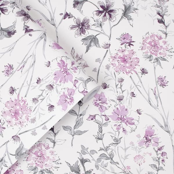 Laura Ashley - Non-woven tapet - Wild Meadow Pale Iris - 10mx52cm