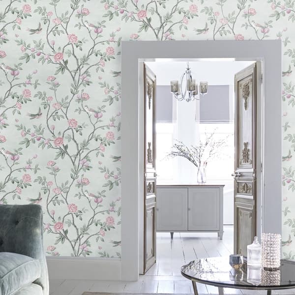 Laura Ashley - Non-woven tapet - Eglantine Eau de Nil - 10mx52cm