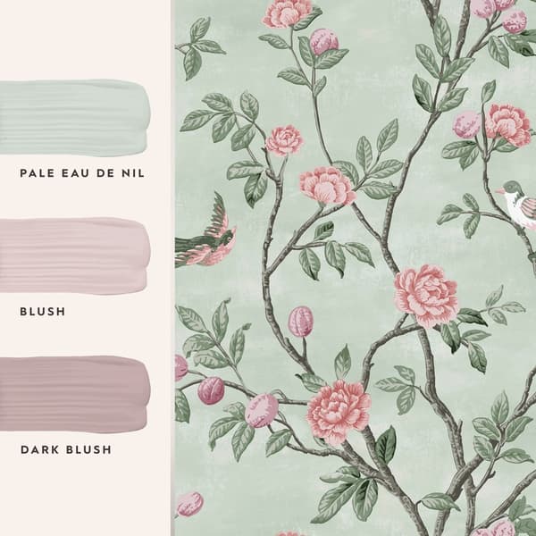 Laura Ashley - Non-woven tapet - Eglantine Eau de Nil - 10mx52cm
