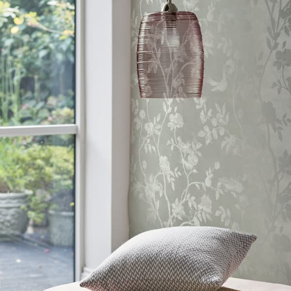 Laura Ashley - Non-woven tapet - Eglantine Silhouette Eau de Nil - 10mx52cm