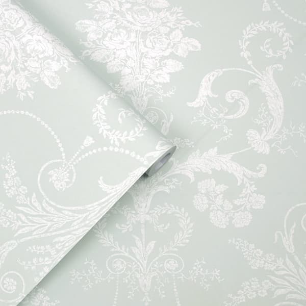 Laura Ashley - Non-woven tapet - Josette Duck Egg - 10mx52cm